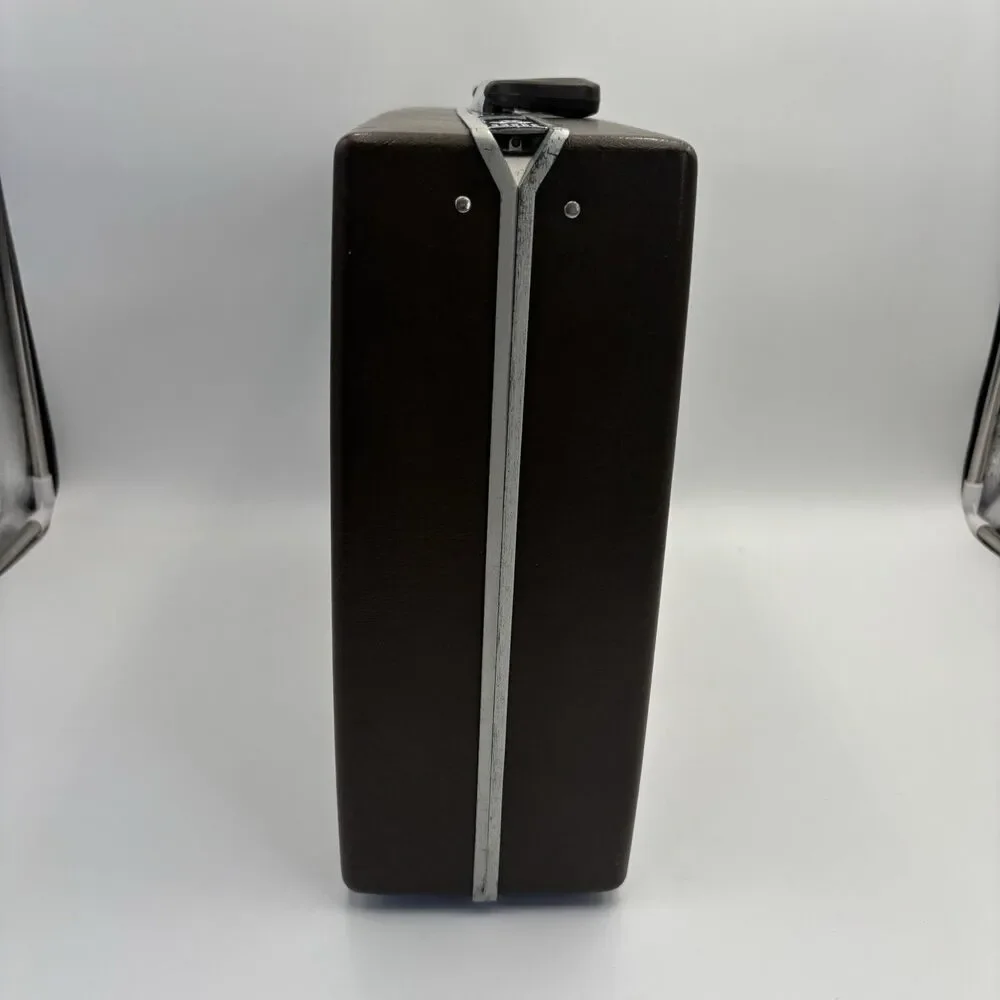 Vintage Samsonite Brown Hard Shell Briefcase Attache Case Organizer Retro Luggag